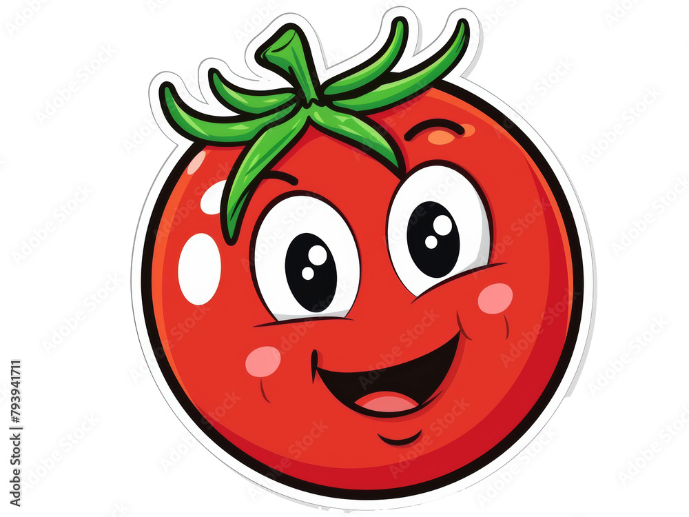 Fototapeta premium funny red tomato cartoon isolated on a transparent background. PNG 