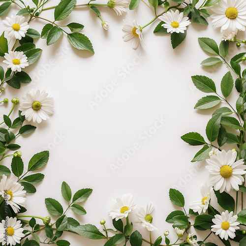 Frame of white flowers