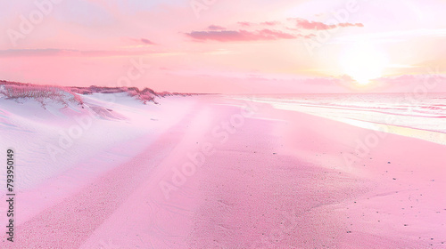 A panoramic view of a dreamy, pastel pink sky at dusk, , offering a serene and fancy backdrop inspired by naturea??s own palette. 32k, full ultra hd, high resolution photo