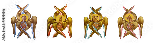 Fotografía 4 Evangelists symbols: Luke the physician, Mark the Apostle, Matthew Levi the Ap