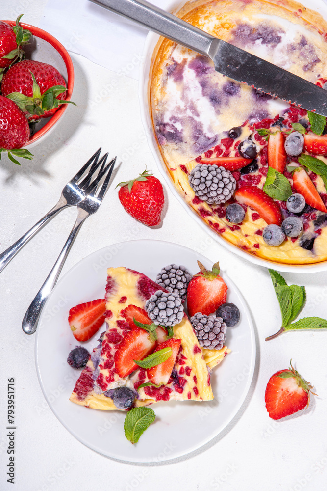 Baked yogurt healthy sweet morning dessert Baked yogurt healthy sweet morning dessert