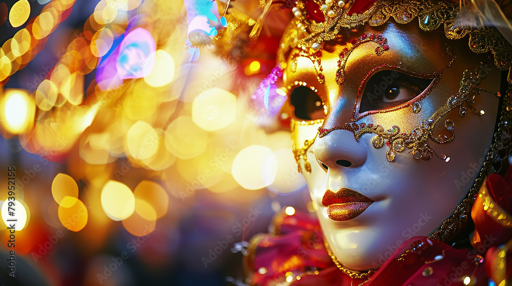 portrait of a woman in carnival mask