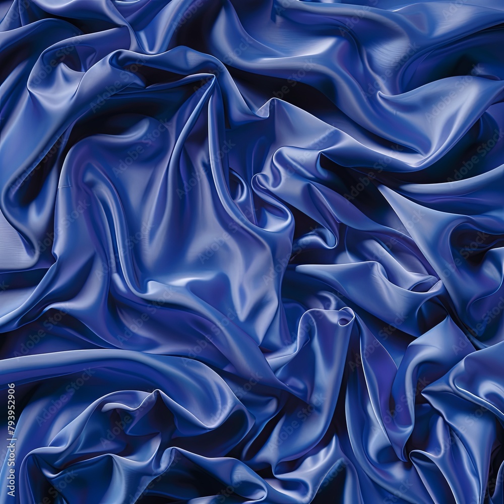 Fototapeta premium Luxurious Blue Fabric Folds Depth Fashion Wallpaper