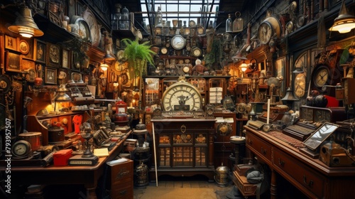A room bursting with a variety of clocks, each ticking away in unison