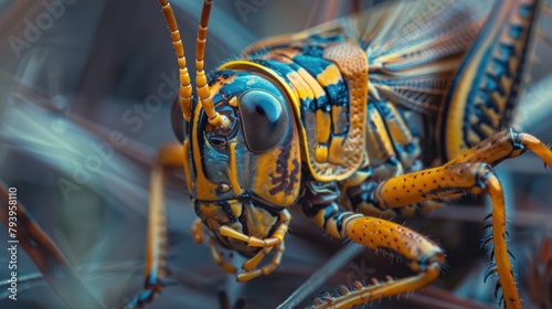 Macro photo of a Lubber grasshopper in the Florida Everglades photo