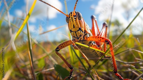 Macro photo of a Lubber grasshopper in the Florida Everglades photo