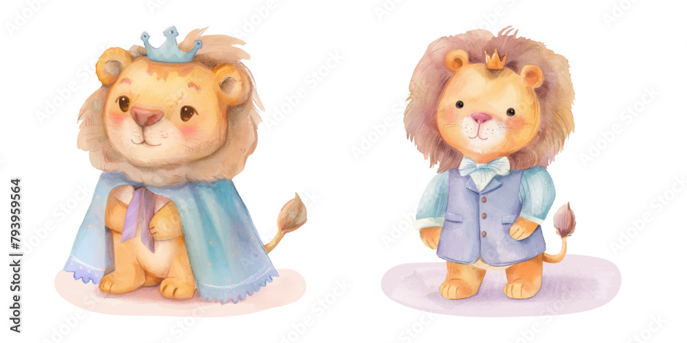 cute lion dressed as the king