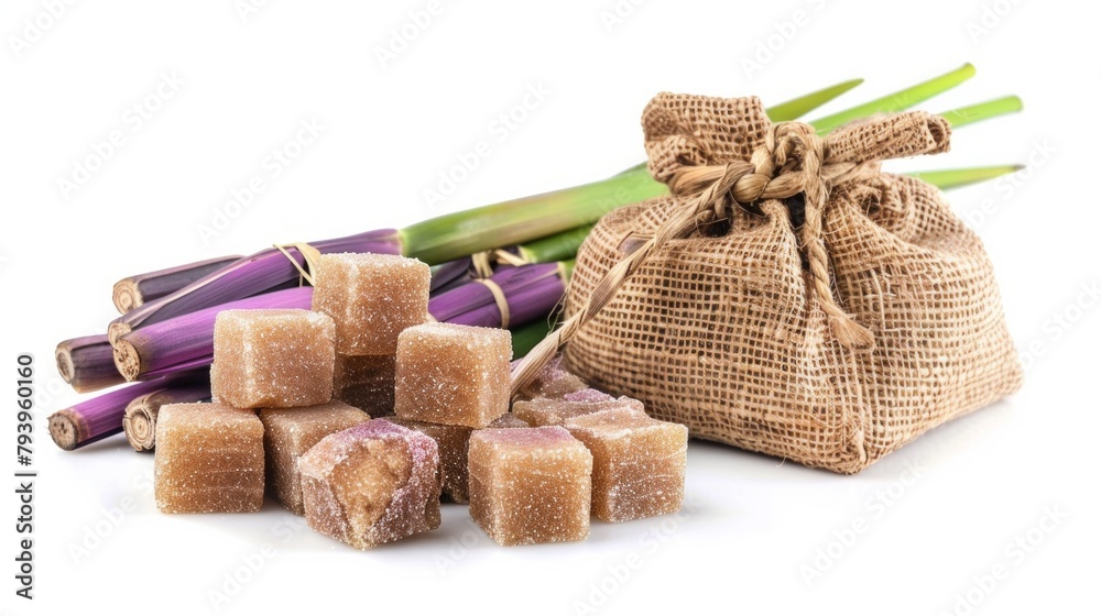 Sugar cane isolated on white background