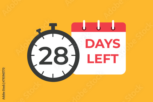 28 days to go countdown template. 28 day Countdown left days banner design. 28 Days left countdown timer 