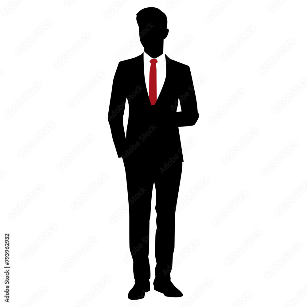 Vector illustration of business man silhouette isolated on white background Vector illustration of business man silhouette isolated on white background