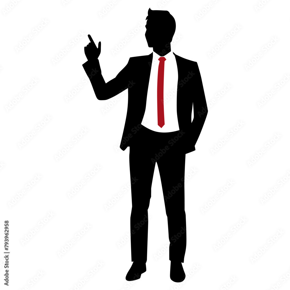Vector illustration of business man silhouette isolated on white background Vector illustration of business man silhouette isolated on white background