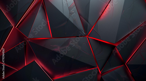 Red metallic abstract black cyber geometric lines, unusual background, illustration of unusual backgrounds.