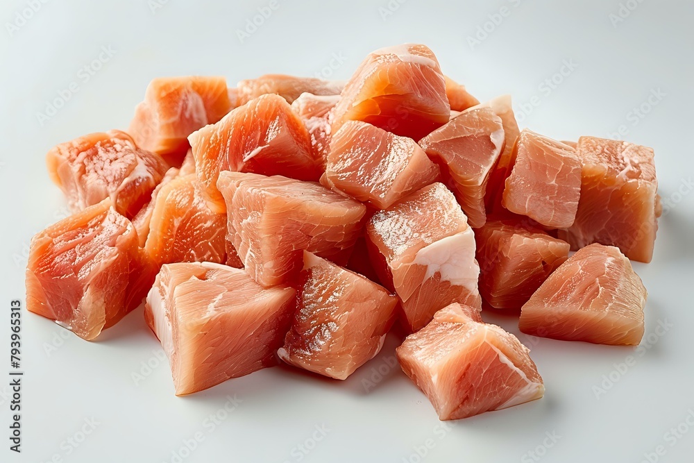 Soft and Natural Raw Chicken Breast Diced Pieces Soft and Natural Raw Chicken Breast Diced Pieces