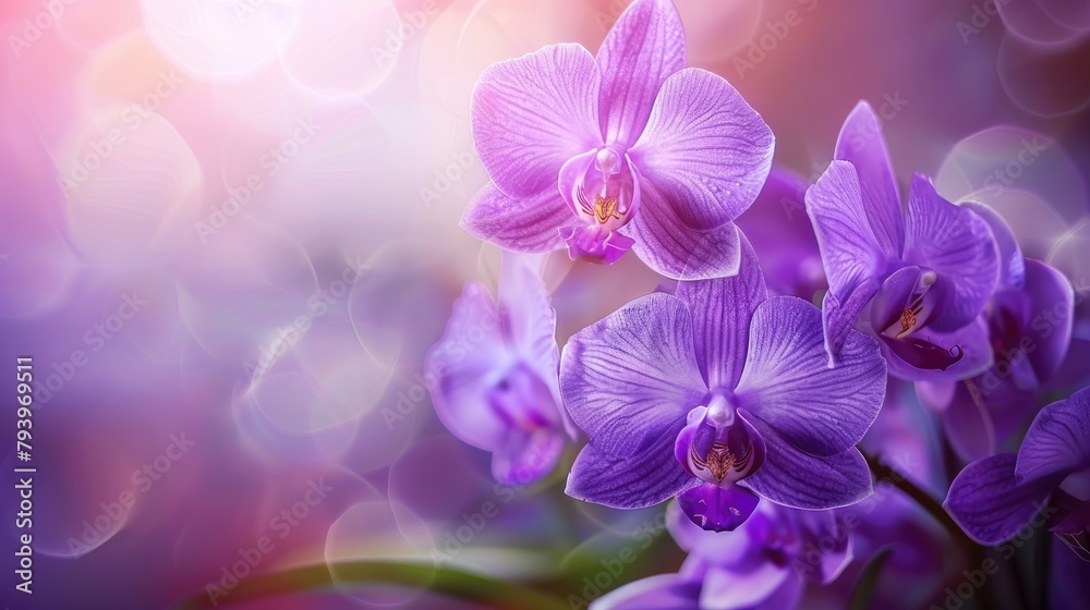 Purple orchids flower in a very beautiful manner Purple orchids flower in a very beautiful manner
