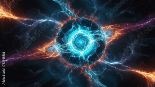 Turquoise Plasma Pure Energy and Force Electrical Power