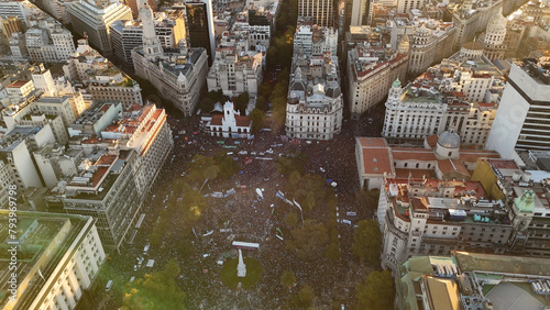 Massive crawd for Public University in Argentina against President Milei, 2024 April 23th, Plaza de Mayo, Buenos Aires, Argentina