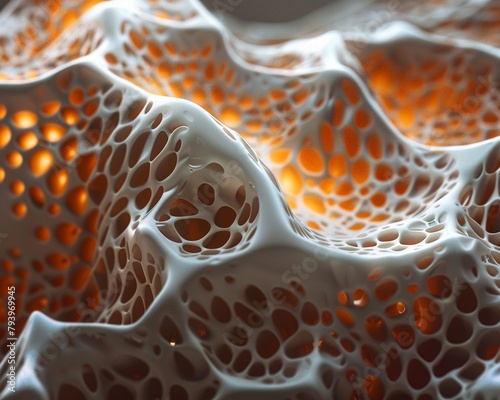 3D visualization, close-up bio-printed skin, intricate layers, focused lighting, lifelike detail