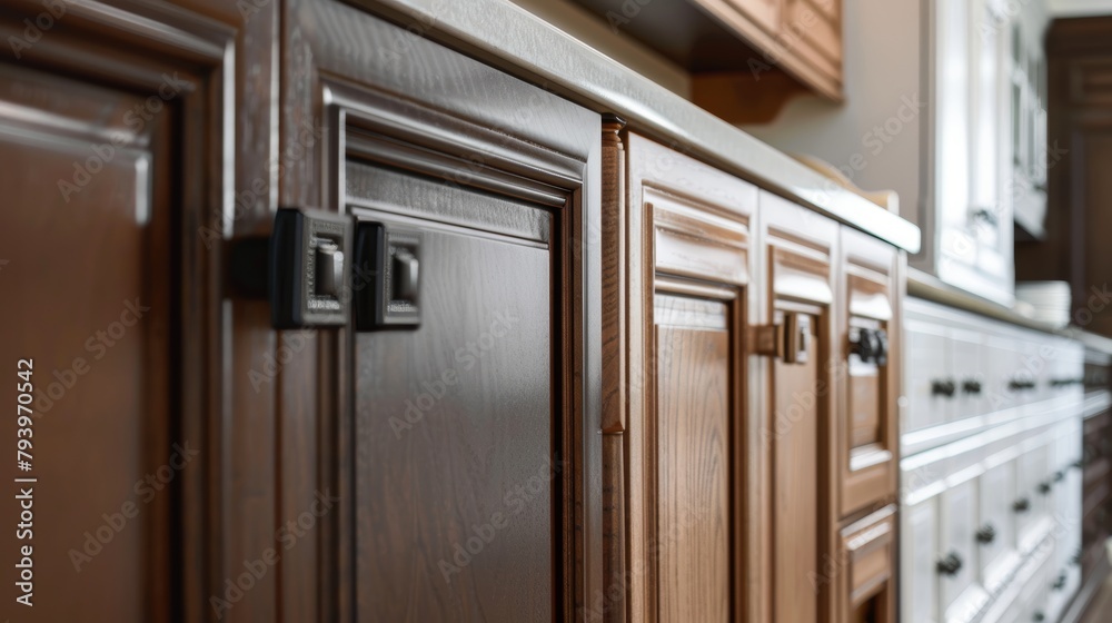 A refined selection of wood cabinet doors, featuring both sleek modern finishes and rich vintage details A refined selection of wood cabinet doors, featuring both sleek modern finishes and rich vintage details