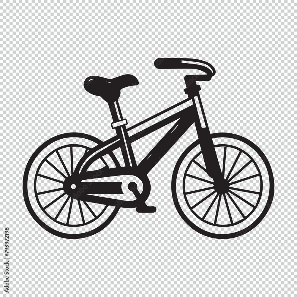 Bicycle simple cartoon icon, vector illustration on transparent background Bicycle simple cartoon icon, vector illustration on transparent background
