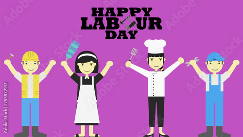 Labour Day vector celebrates workers' contributions worldwide. Vibrant design embodies unity, strength, and solidarity.