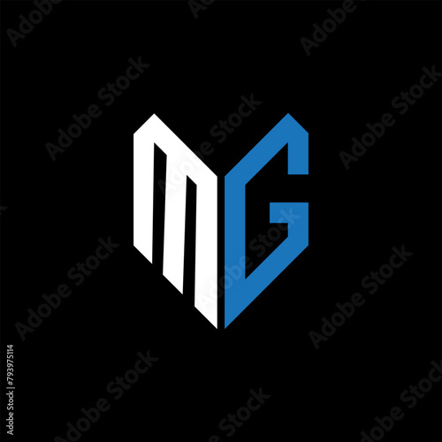 MG letter logo design on Black background. MG creative initials letter logo concept. MG letter design.
