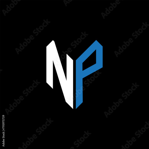 NP letter logo design on Black background. NP creative initials letter logo concept. NP letter design.
