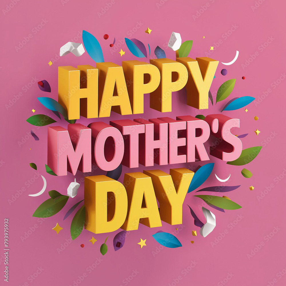 Obraz premium happy mother's day,typography 