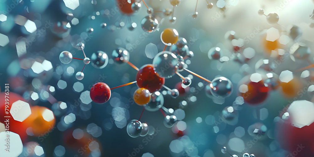 Molecular Model Structure Visualization Background, Molecule Structure Model Rendering Background - Ai Generated Molecular Model Structure Visualization Background, Molecule Structure Model Rendering Background - Ai Generated