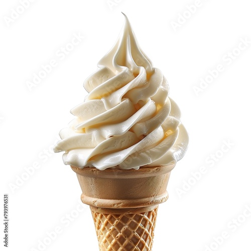 soft serve ice cream isolated on white background photo