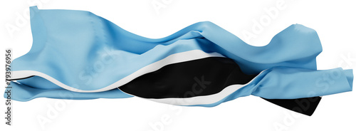 Obraz na płótnie Serenely Undulating Flag of Botswana with Striking Black and White Stripe w salonie