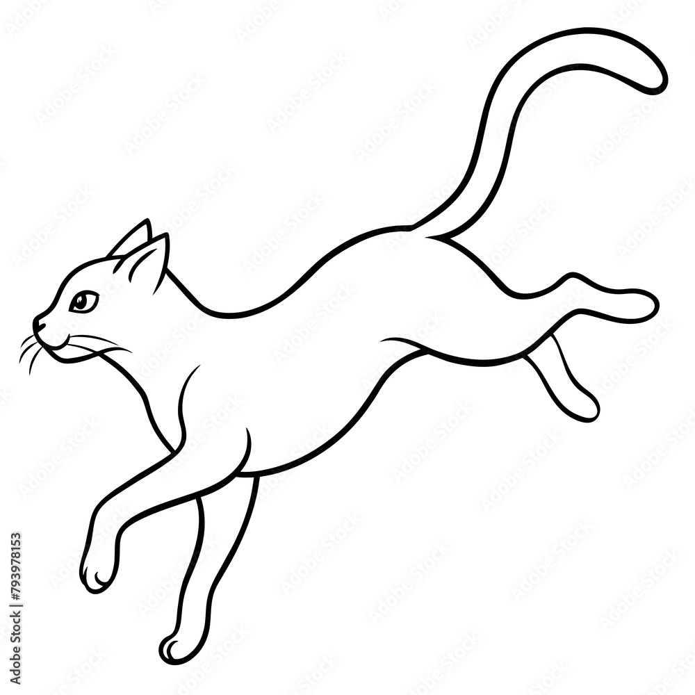 Fototapeta premium jumping cat vector illustration