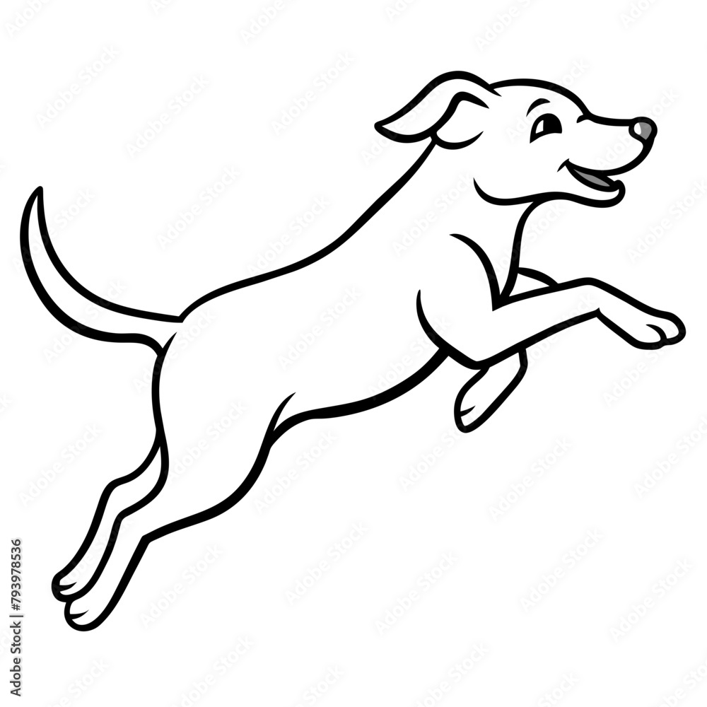 Fototapeta premium jumping dog vector illustration