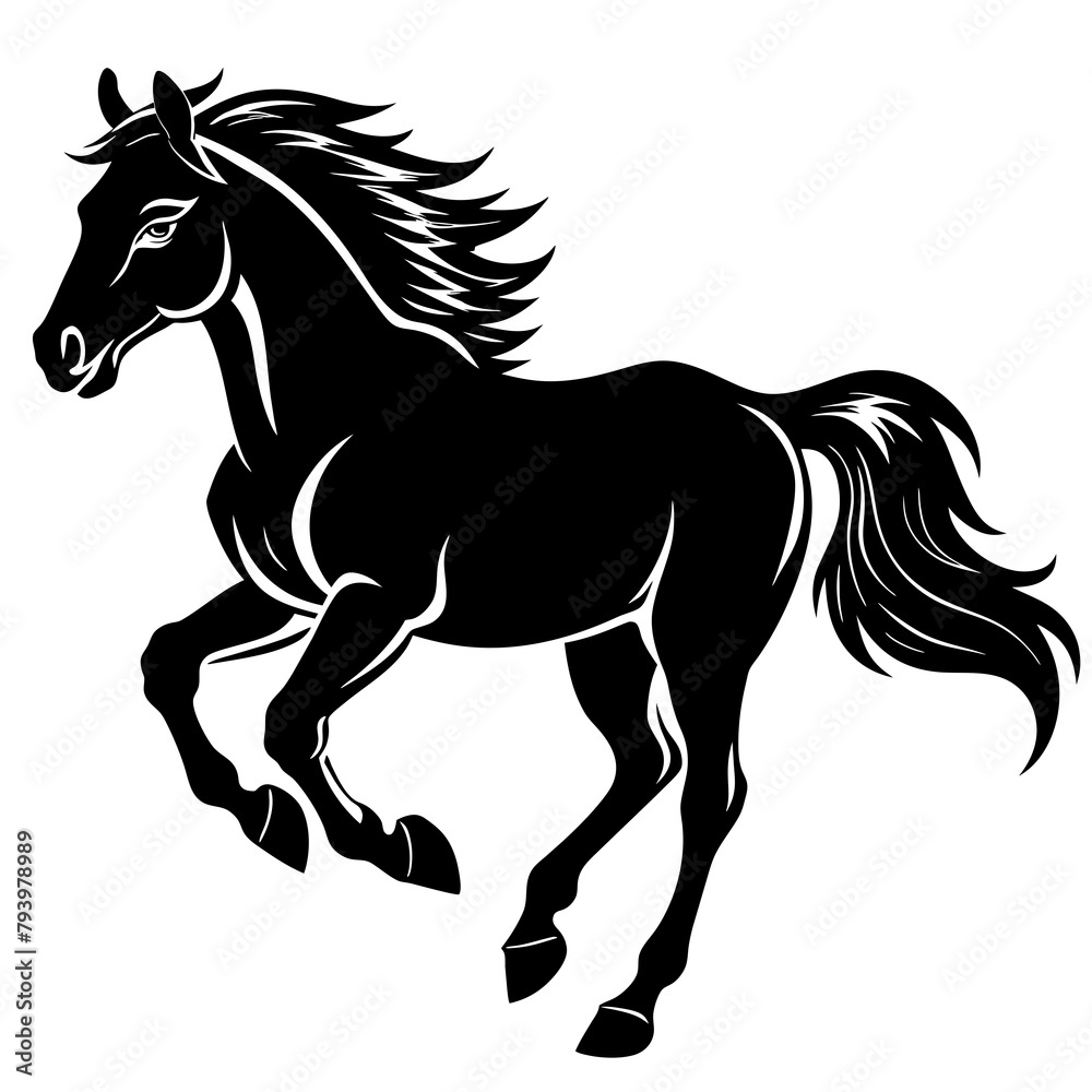 Obraz premium Horse silhouette vector illustration