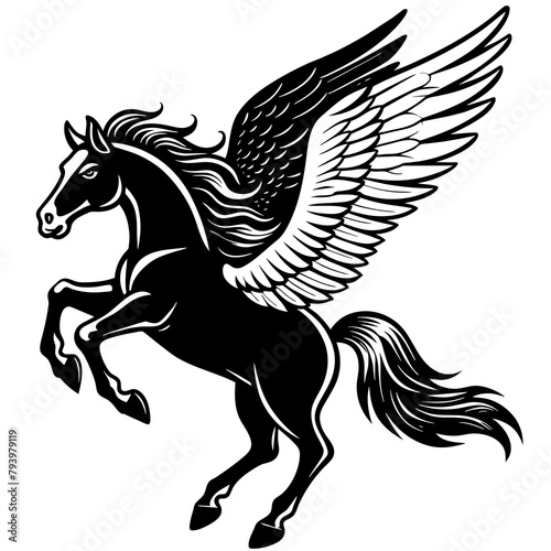 horse with wings vector illustration