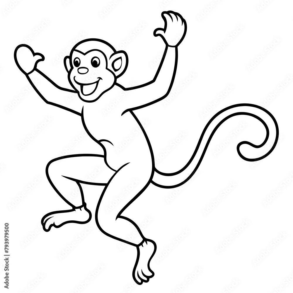 Fototapeta premium naughty monkey vector illustration