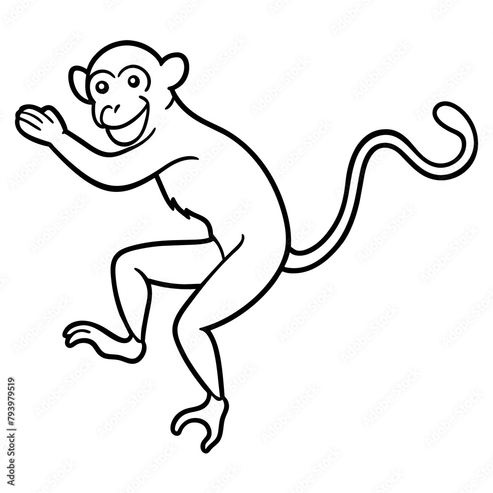 Obraz premium naughty monkey vector illustration