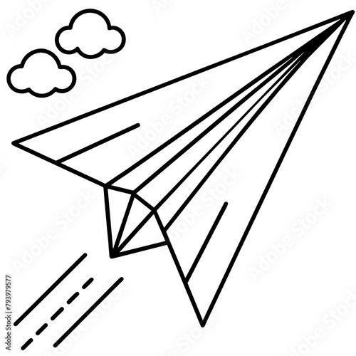 plane with cloud vector