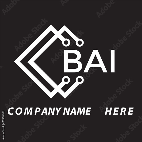 BAI letter logo design on white background. BAI creative initials letter logo concept. BAI letter design.	