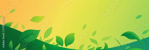 Vivid green leaves swirling on a gradient from yellow to green, symbolizing growth and vitality