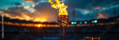 Olympic Flame ceremony Olympic Games panoramic wide view Stadium photo