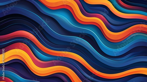 Vibrant wavy lines in a seamless abstract design, depicting movement and flow.