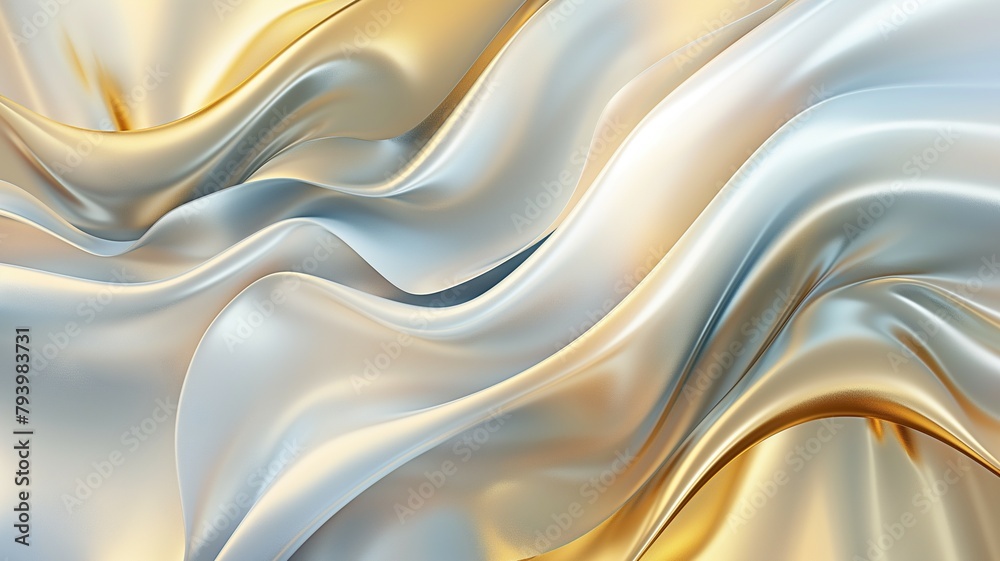 Fototapeta premium background of a metallic wave geometry pattern mixed with silver and gold