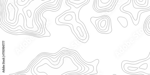 Topographic map background geographic line map with seamless ornament design. The black on white contours vector topography stylized height of the lines map.	