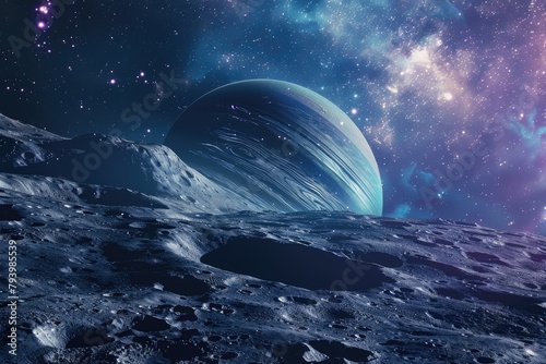 Planets and galaxy, science fiction wallpaper. Beauty of deep space. photo