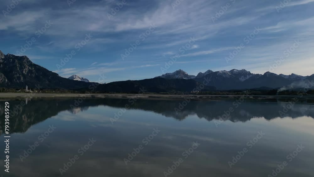 The Bavarian Foggensee at the Allgäu area during the dry out phase and partly reflection The Bavarian Foggensee at the Allgäu area during the dry out phase and partly reflection