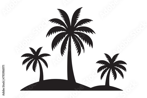 Silhouette of Palm tree Vector  Palm tree silhouette