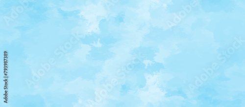 Blue sky with cloud .Beautiful blue sky with white clouds .bright cloud cover in the sun calm clear winter air background .gradient light white background.	