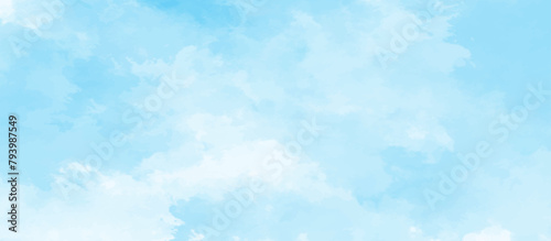 Blue sky with cloud .Beautiful blue sky with white clouds .bright cloud cover in the sun calm clear winter air background .gradient light white background.	