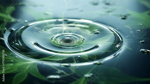Close-up of a fresh droplet submerged in water Illustrations .