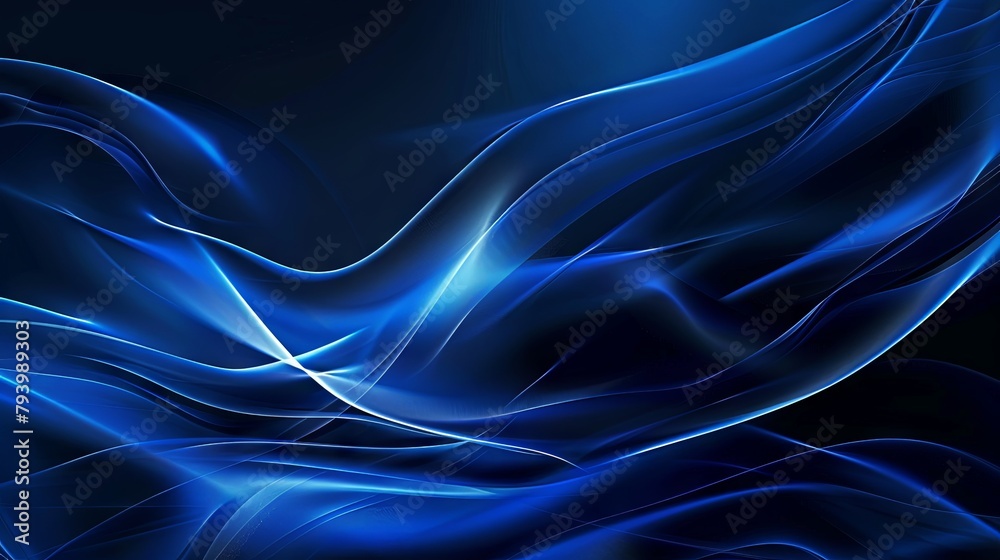 Dark blue modern background, technological lines, undulating light, abstract composition, high saturation, digital style, wide camera, perspective effect, cool colours Dark blue modern background, technological lines, undulating light, abstract composition, high saturation, digital style, wide camera, perspective effect, cool colours